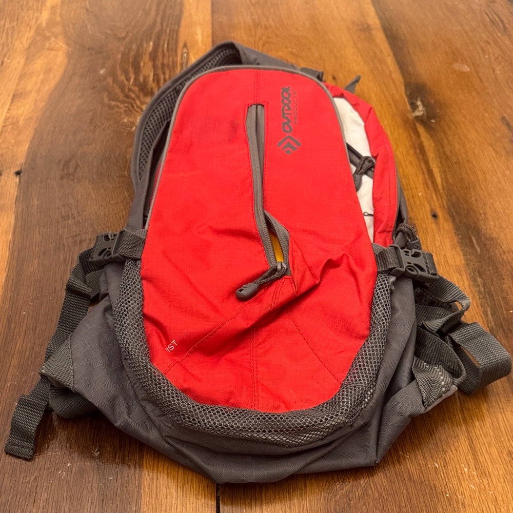 Red and Gray Hiking Pack
